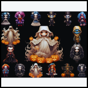 حزمة كاملة للهالويين مكونه من 700نموذج