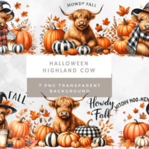 Hello Fall with a Highland Cow and Halloween Vibes