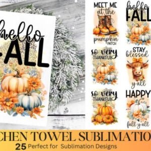 Fall Kitchen Towel Sublimation Bundle