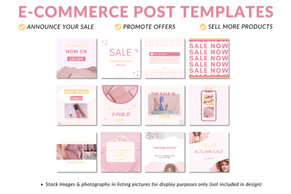 Instagram templates : Pastels e-commerce posts