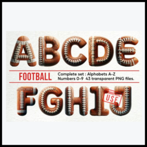 American Football Alphabet & Number