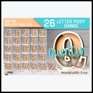 Letter Piggy Bank Laser Cut Bundle